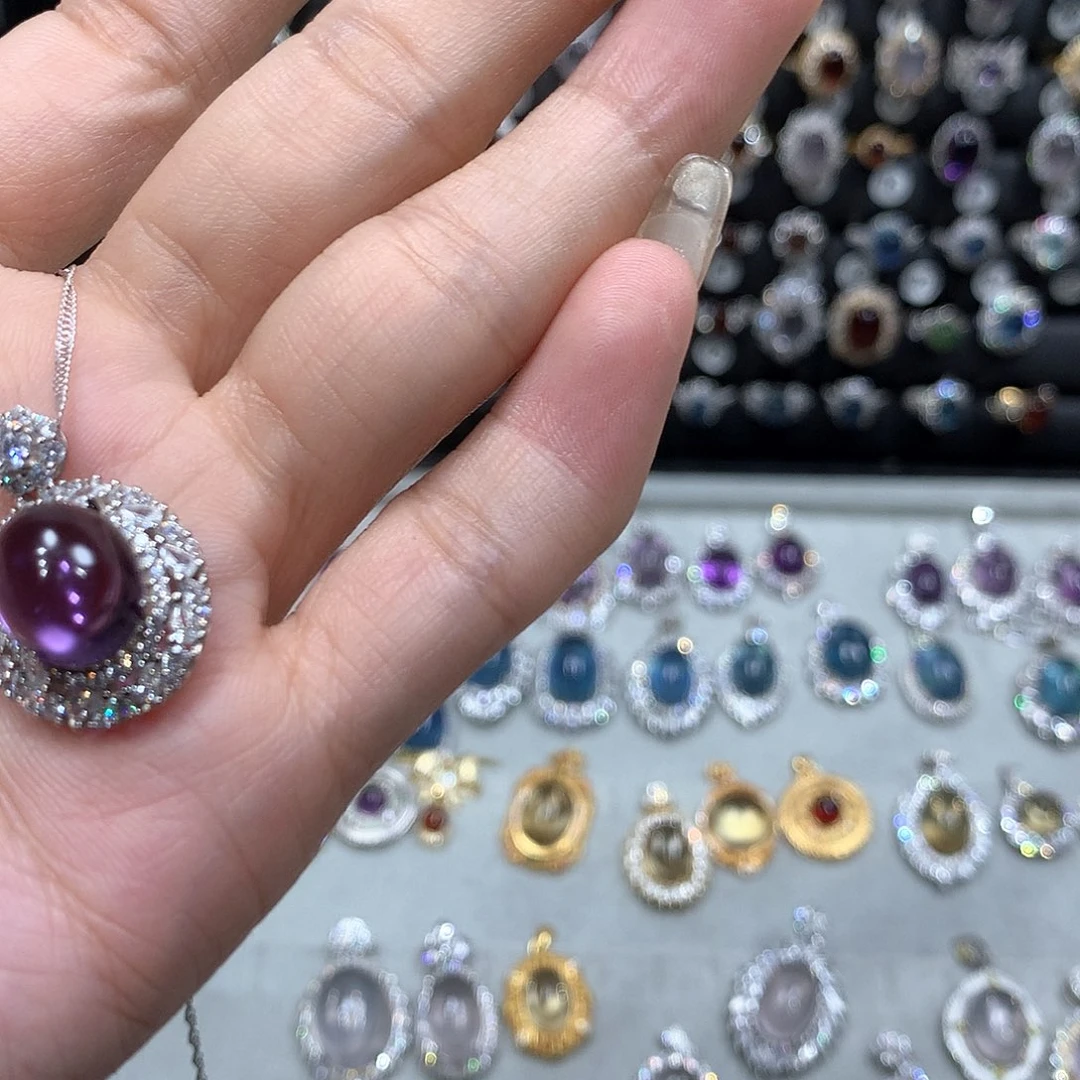 黄晶戒指银S925镶嵌我***.