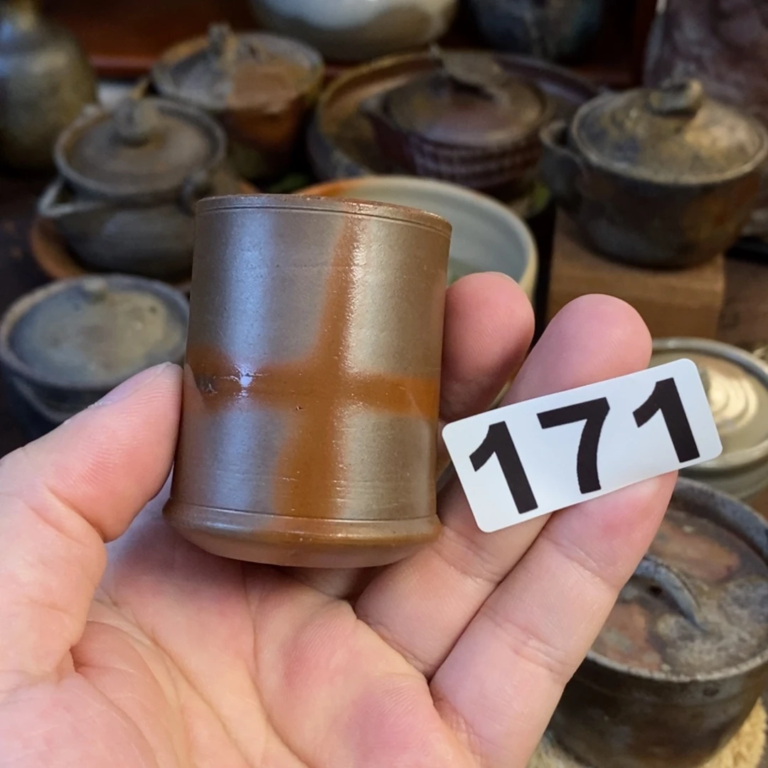 备前烧柴烧茶具金色