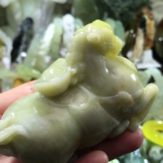 未镶嵌岫玉手把手把