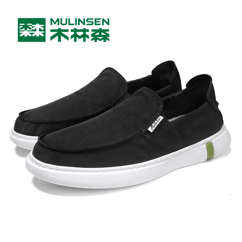 木林森一脚蹬男鞋2025新款帆布鞋运动休闲板鞋秋季透气老北京布鞋