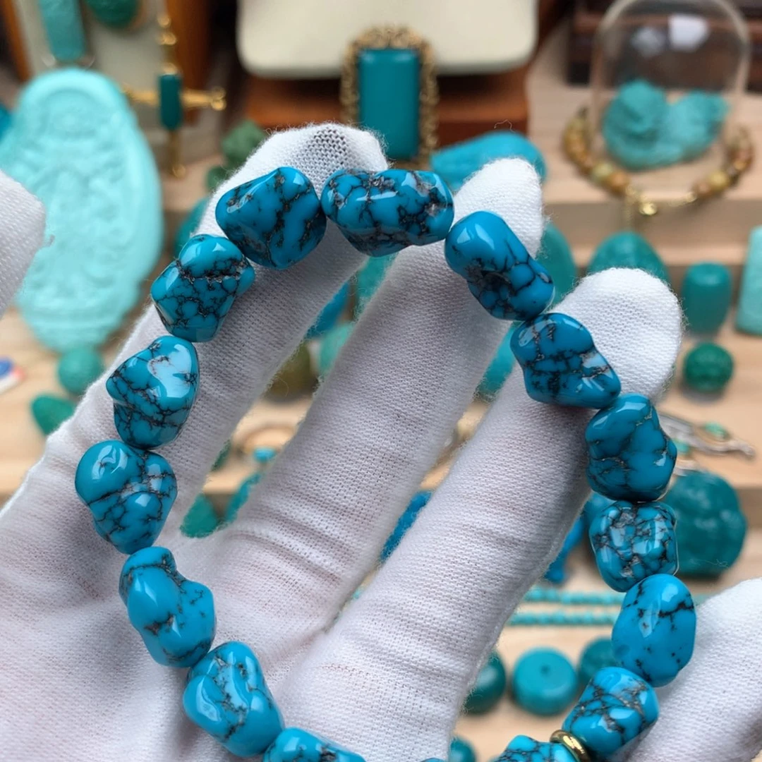 绿松石未镶嵌随形手串