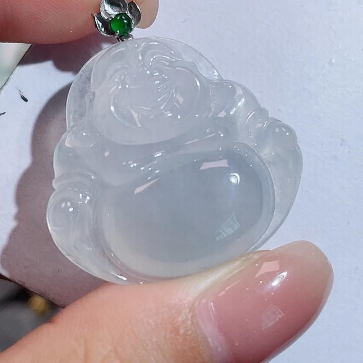 颈饰18K金镶嵌翡翠佛公