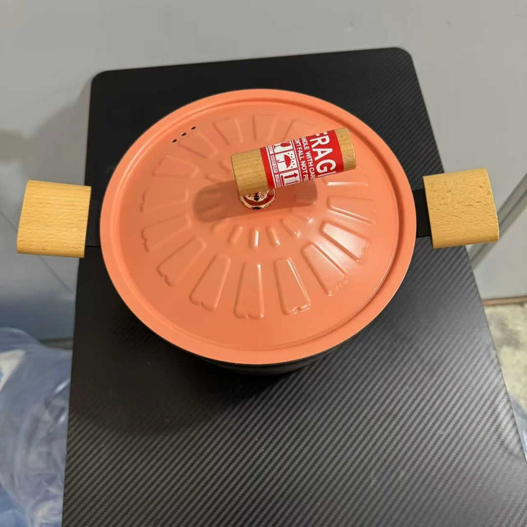 橙色双耳汤锅多功能不粘锅D9