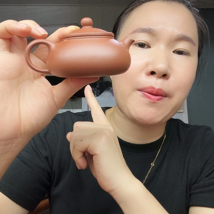 茶壶紫砂原矿半手工降坡寒江150cc