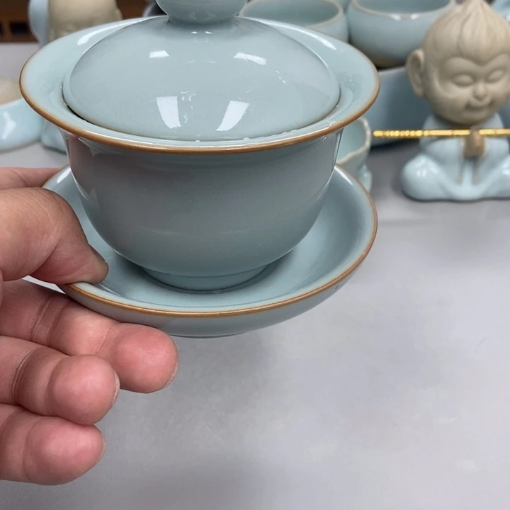 瓷百****道天青色张君老师瑕三才元宝