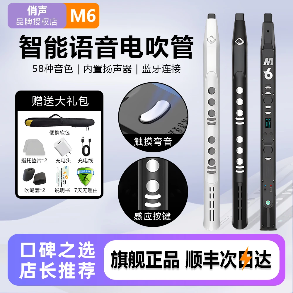 新款适用俏声M6电吹管电子萨克斯成人老年人电子管葫芦丝笛子演奏