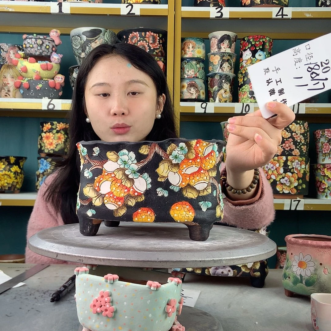 陶景德镇手工花盆20