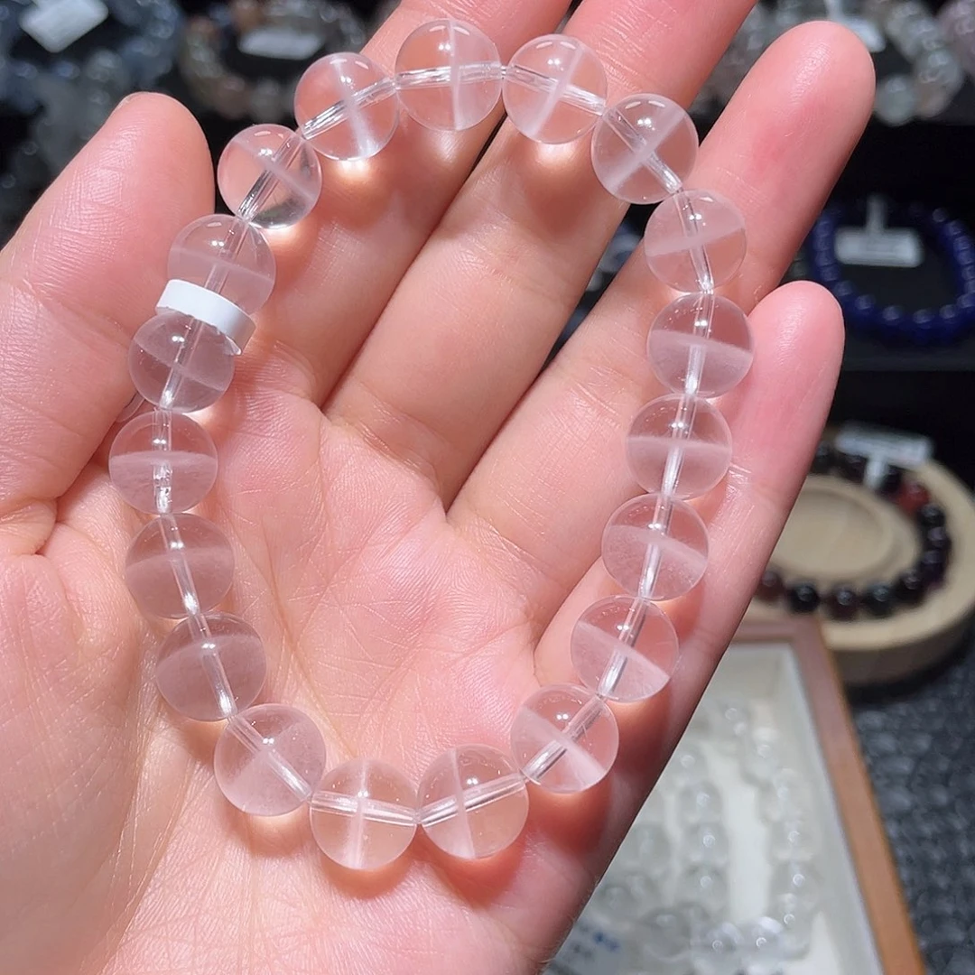 水晶手链未镶嵌白幽灵手链，晶体通透