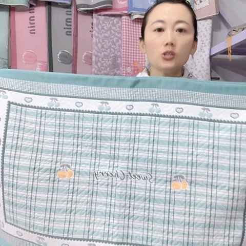 棉特价绿色格樱桃