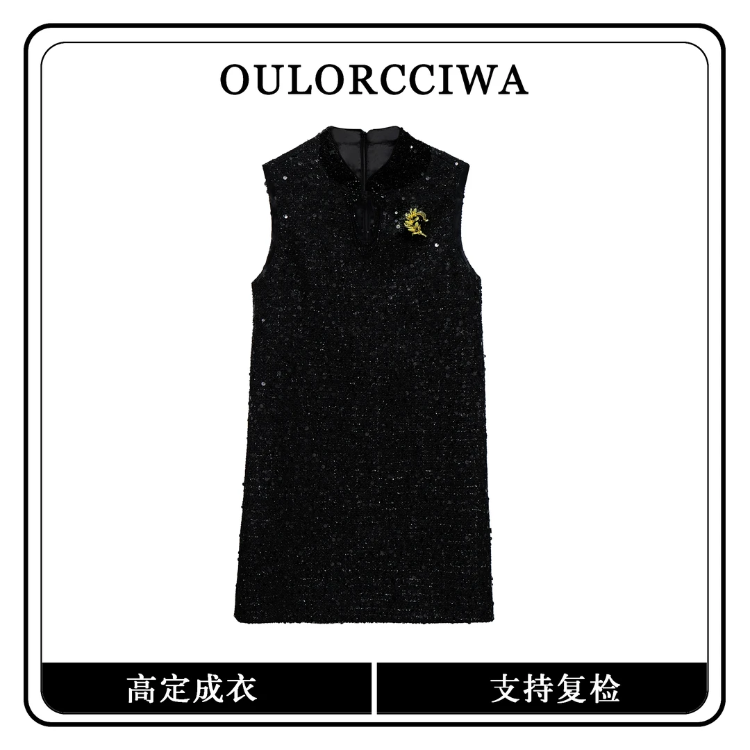 【心蕊】新款女装连衣裙气质时尚收腰显瘦连衣裙OLQW-858-黑色