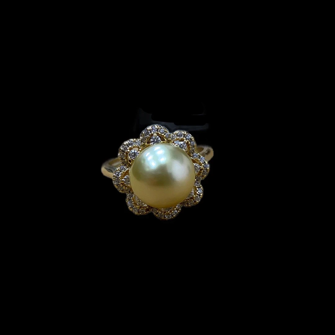 V6345金色海水珍珠孤品