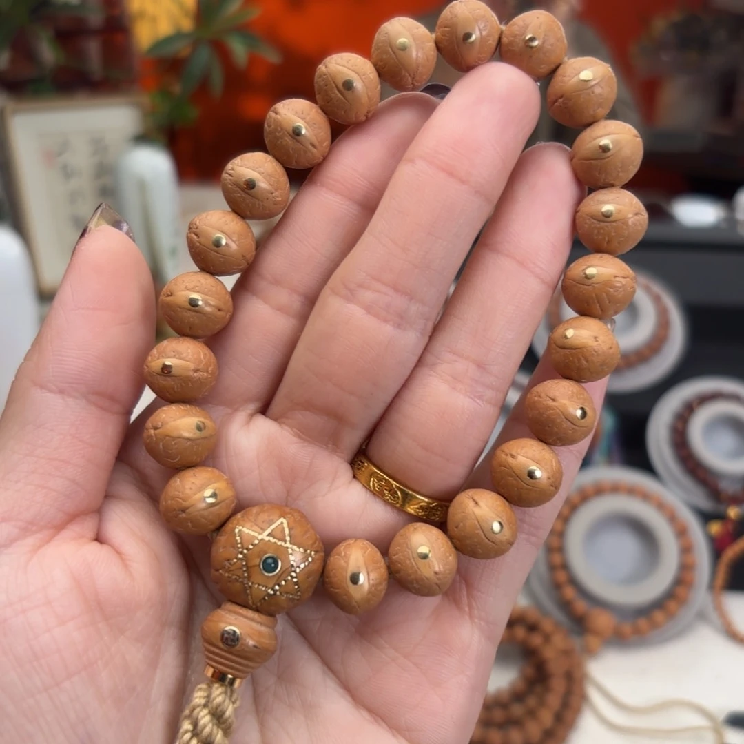 凤眼菩提吊坠11.5毫米铁籽单圈铜