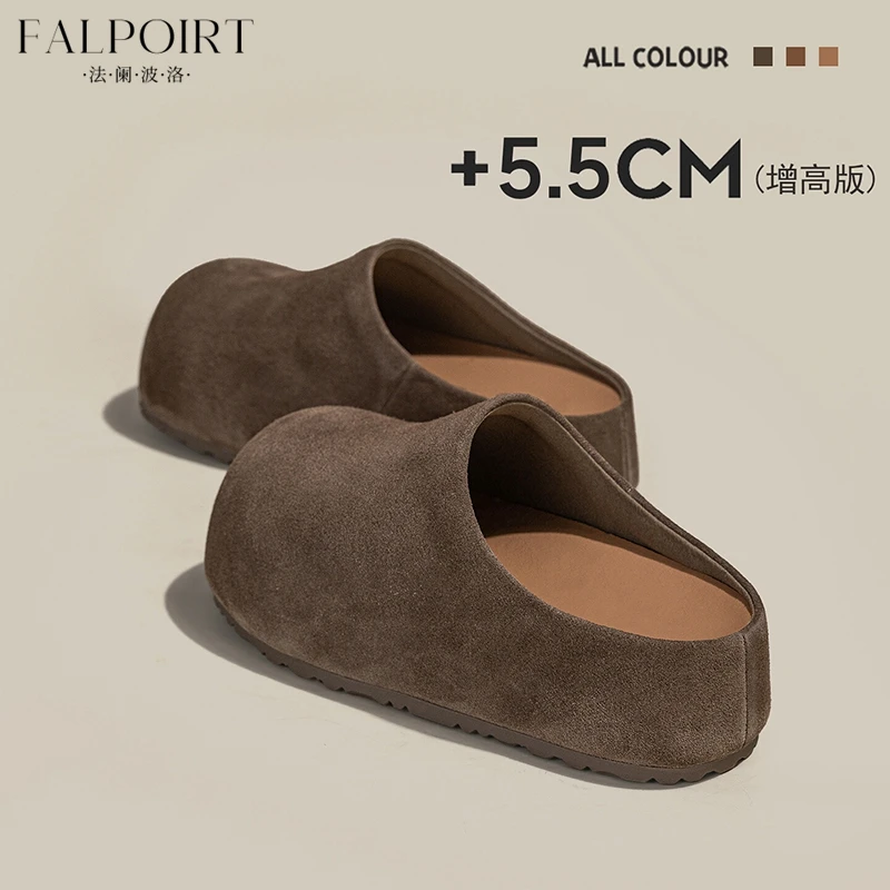 FALPOIRT厚底卡皮巴拉大头包头半拖鞋女2025秋季新款一脚蹬勃肯鞋