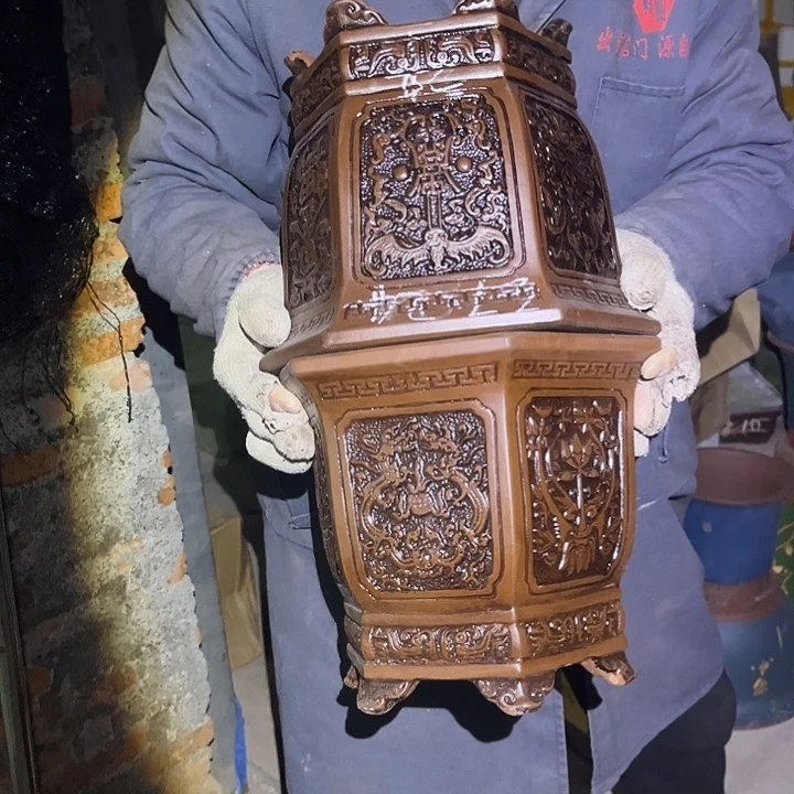 紫砂紫砂花盆和小