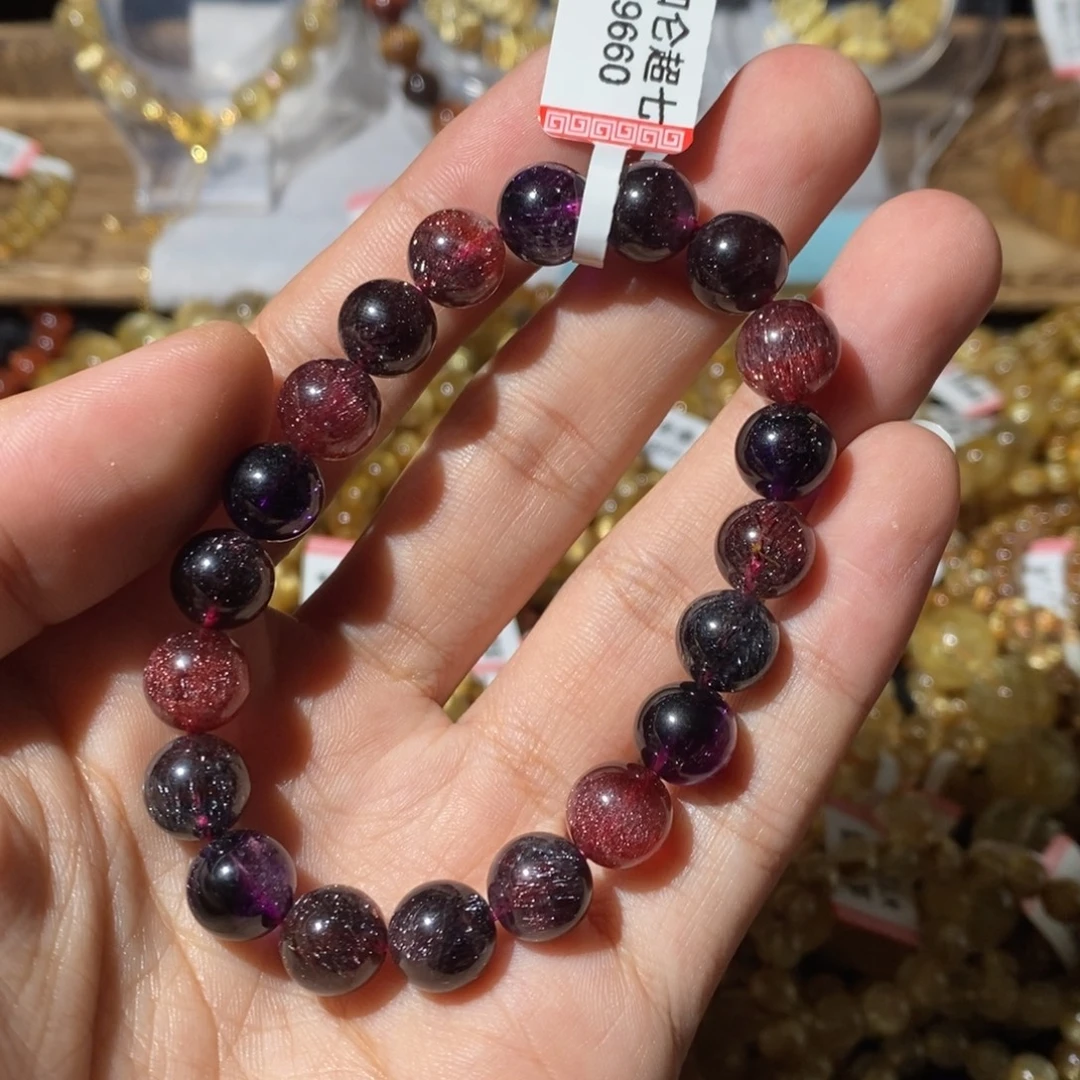 水晶未镶嵌手链黑加仑