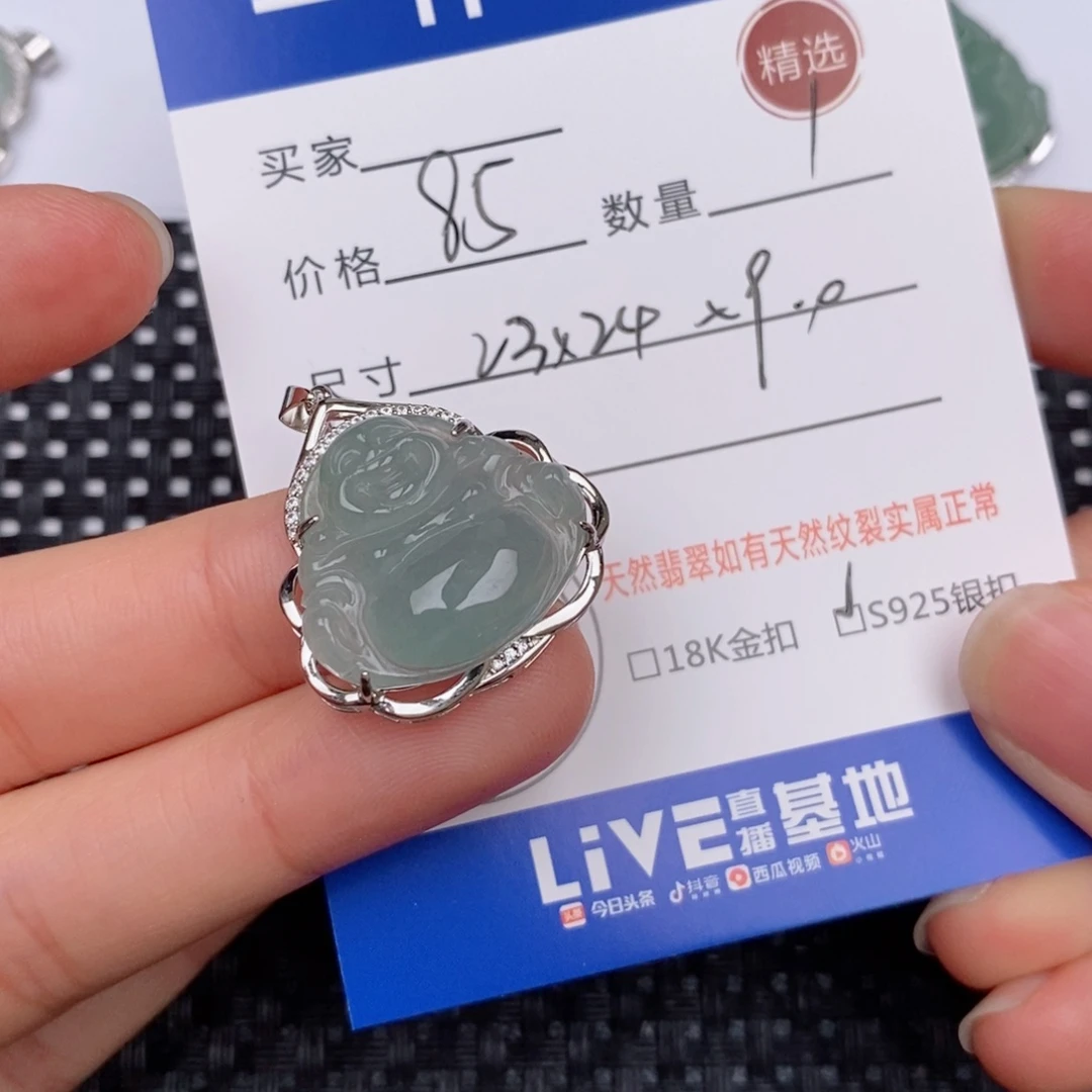 翡翠银S925镶嵌颈饰