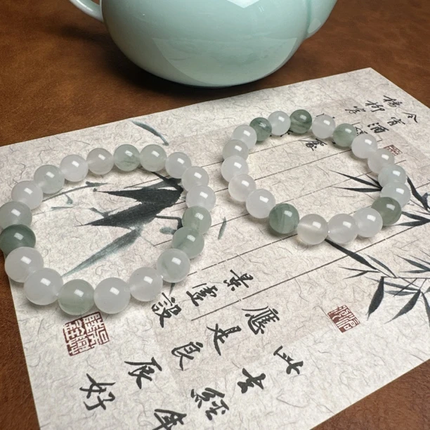 天山翠单圈手串大珠径气质清冷感 拍一发一