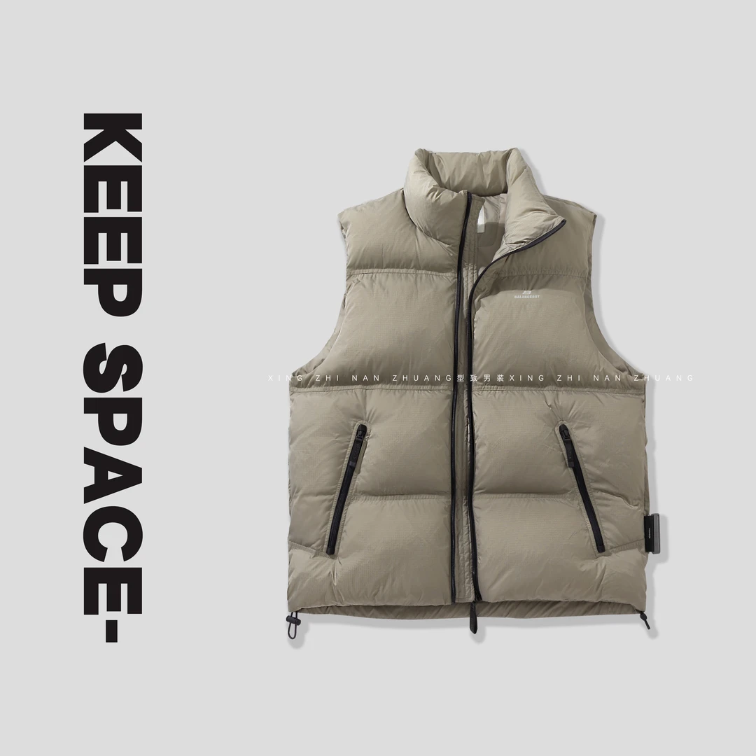 秋冬高蓬保暖生物绒坎肩背心防泼水立领马甲24410#6003