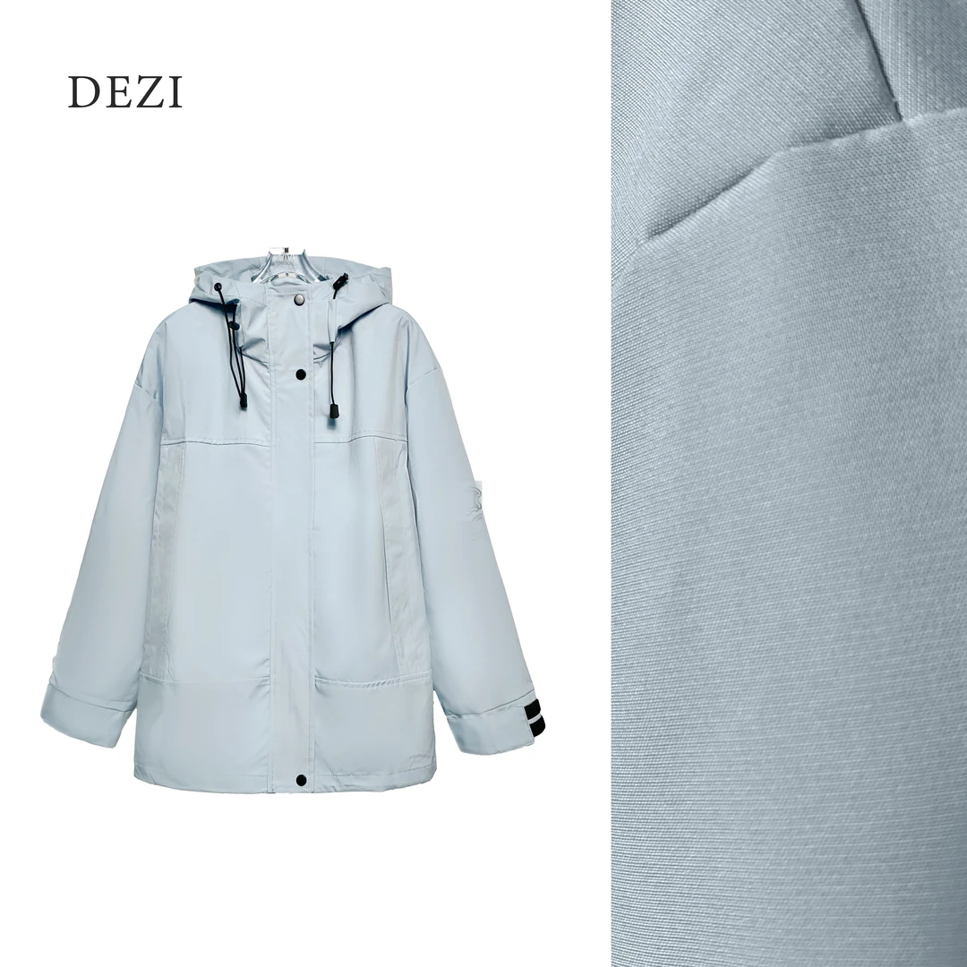DEZI宝藏衣橱出行必备显瘦连帽时尚冲锋衣女外套LS8536066