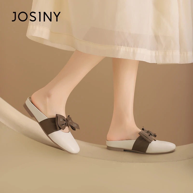 卓诗尼包头半拖鞋女款2025新款夏季外穿平底穆勒凉拖鞋4J1A32192