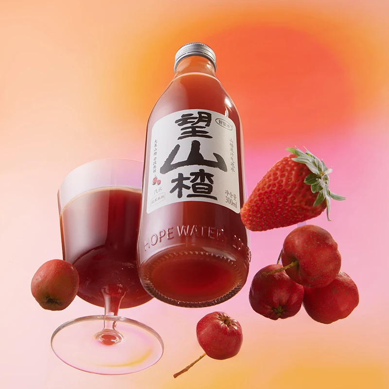 好望水望山楂草本气泡果汁饮料清爽玻璃瓶装花果草本熬制清爽
