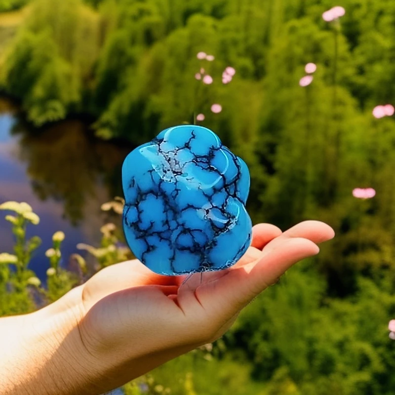 绿松石金戒指湖北原矿蓝随行