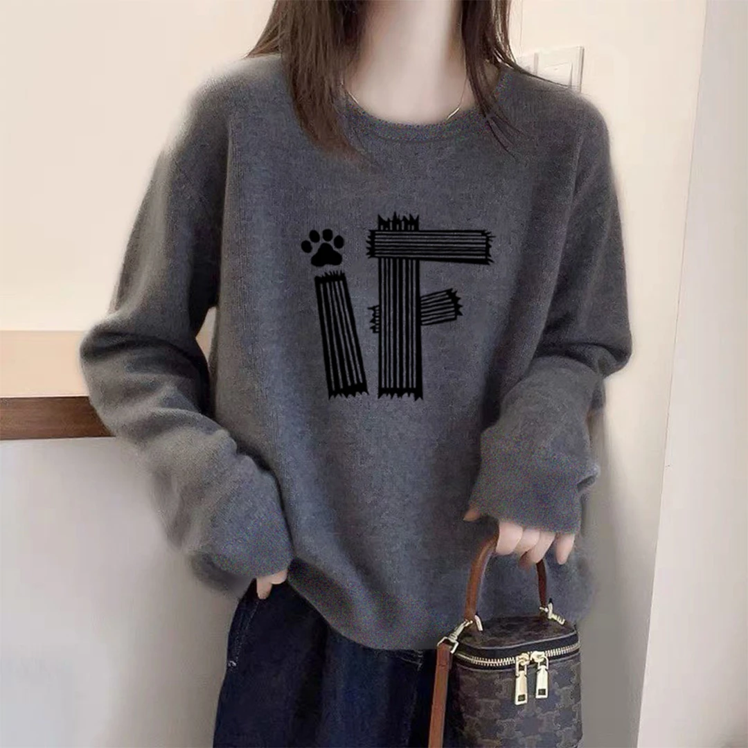 这也太韩系慵懒了！秋冬季新款德绒磨毛长袖卫衣t恤女宽松休闲上衣