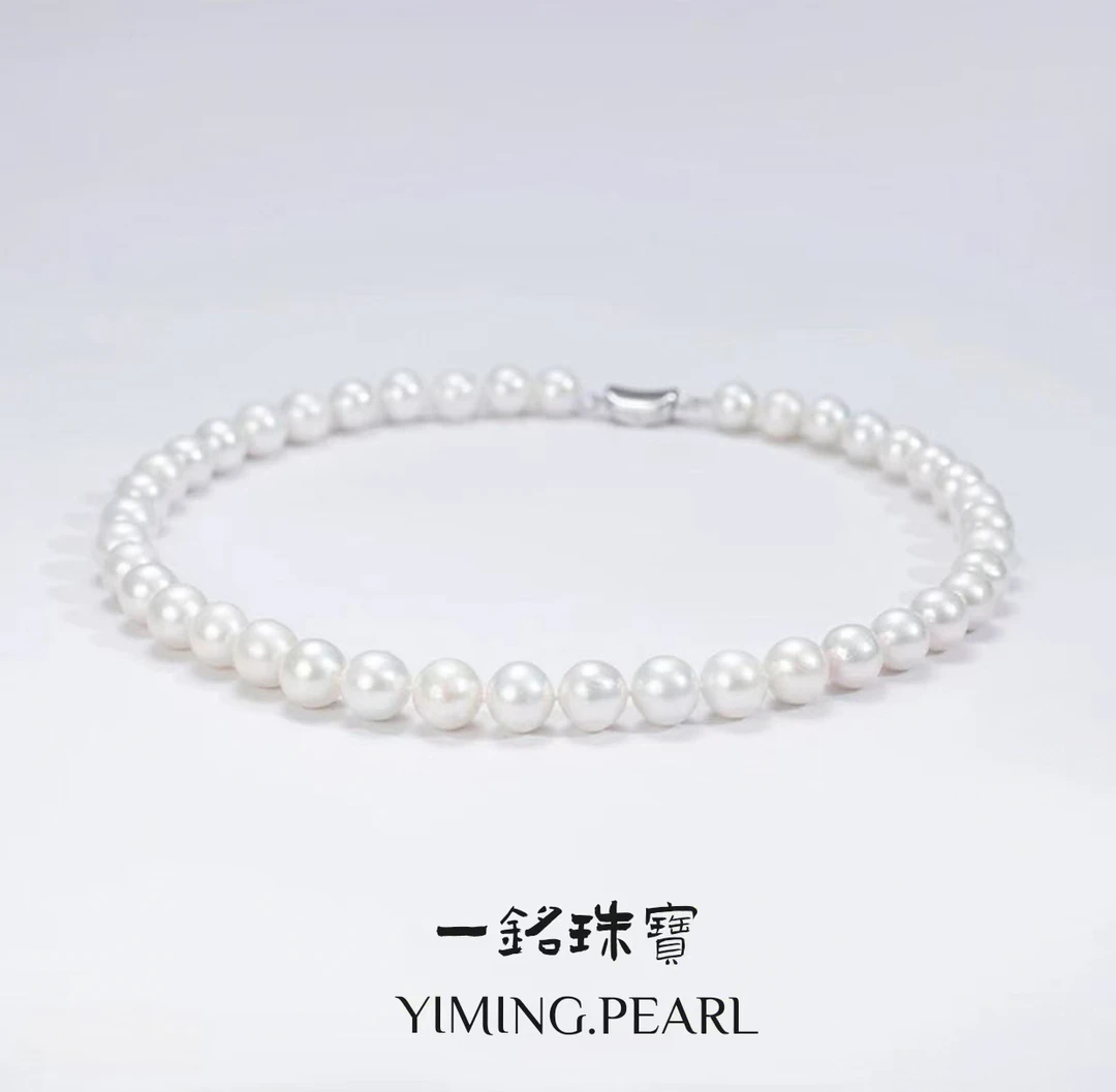 【一铭珍珠•徐总】9-11mm喜马拉雅白雪珍珠项链三件套YMXL0019
