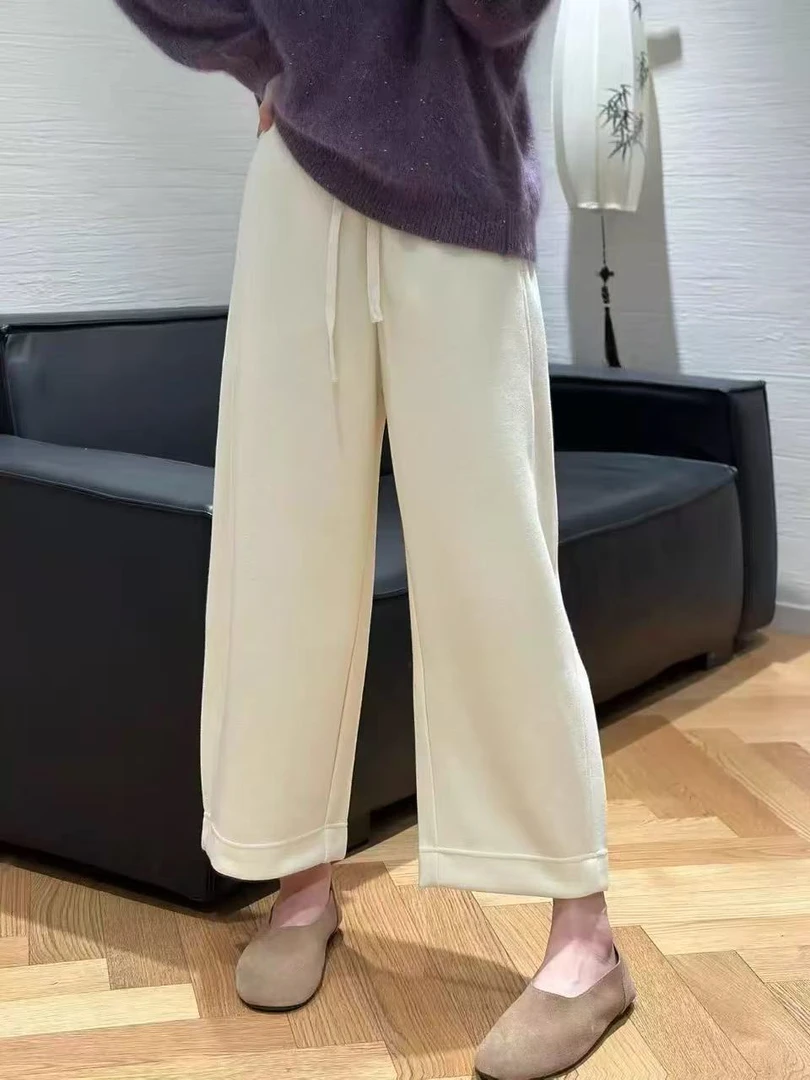 8585#秋冬宽松休闲裤百搭显瘦九分裤