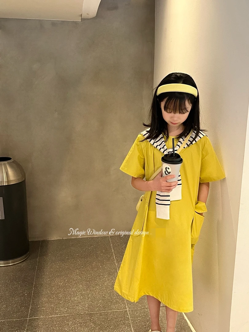 61965休闲夏季连衣裙宽松两件套女童童装儿童条纹韩版中长款时尚