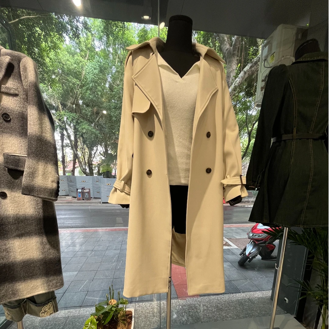 扣号去拍 中长款风衣