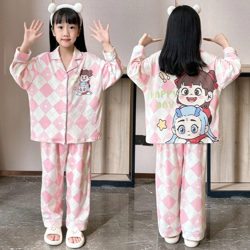 儿童睡衣春秋季新款女童长袖纯棉公主套装中大童小女孩洋气家居服