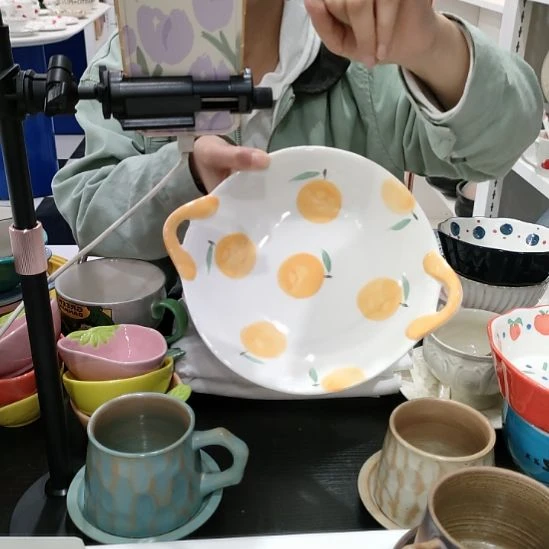 瓷高温瓷釉下彩菜盘