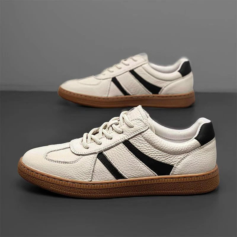 【头层牛皮】2025新款真皮板鞋男款百搭德训男生鞋子开车休闲小白鞋