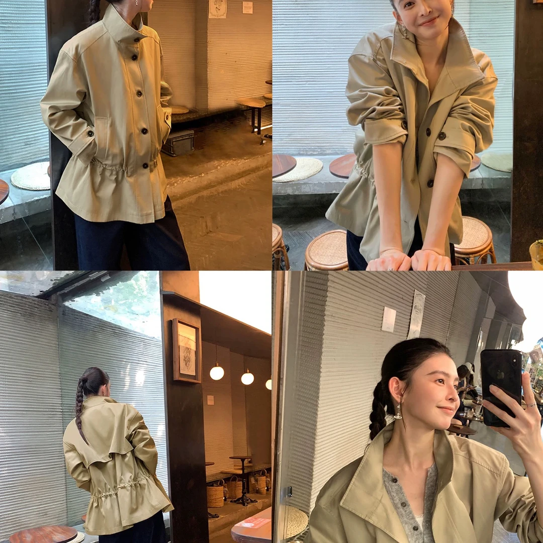 665竖领可收腰加厚派克样衣