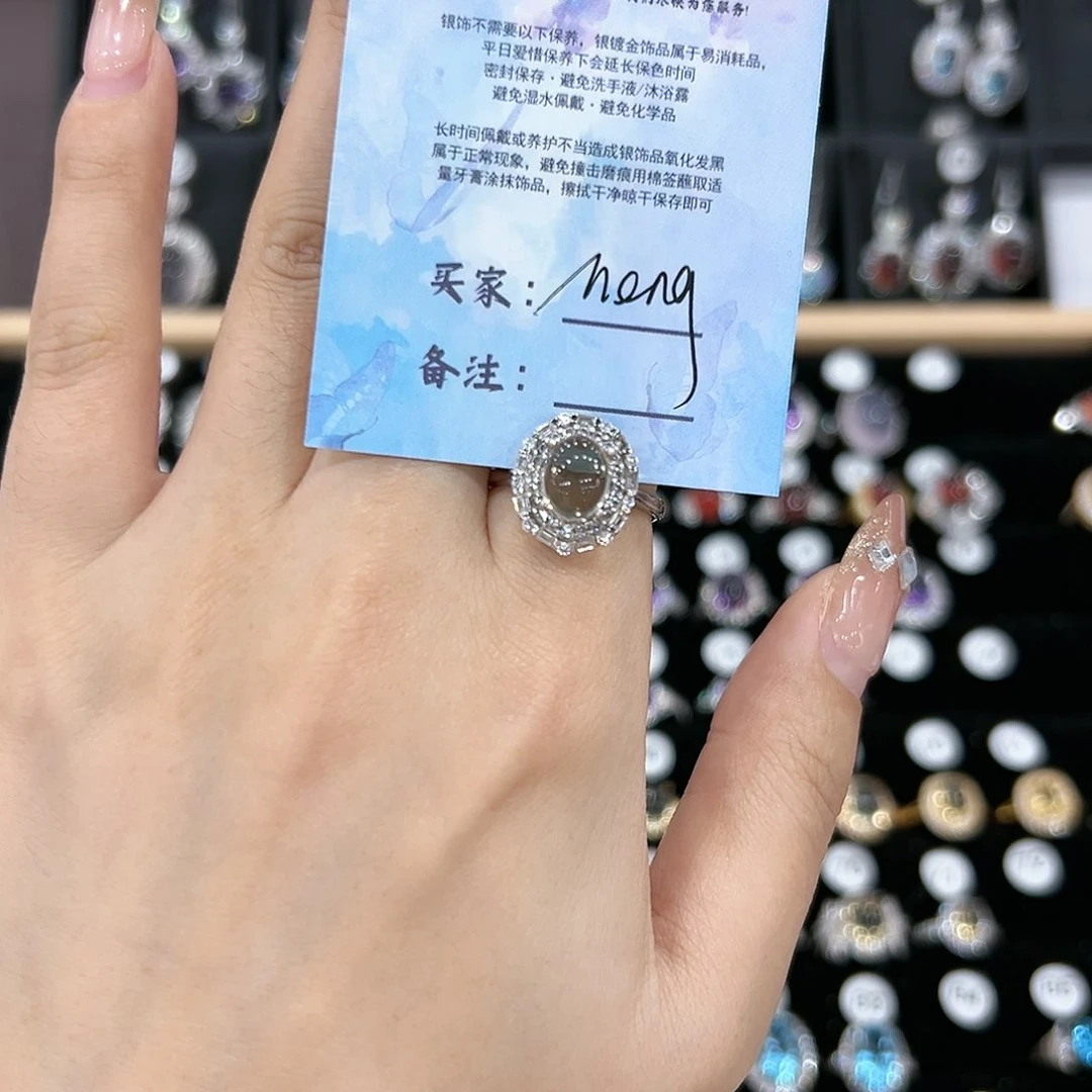 黄晶戒指银S925镶嵌戒指