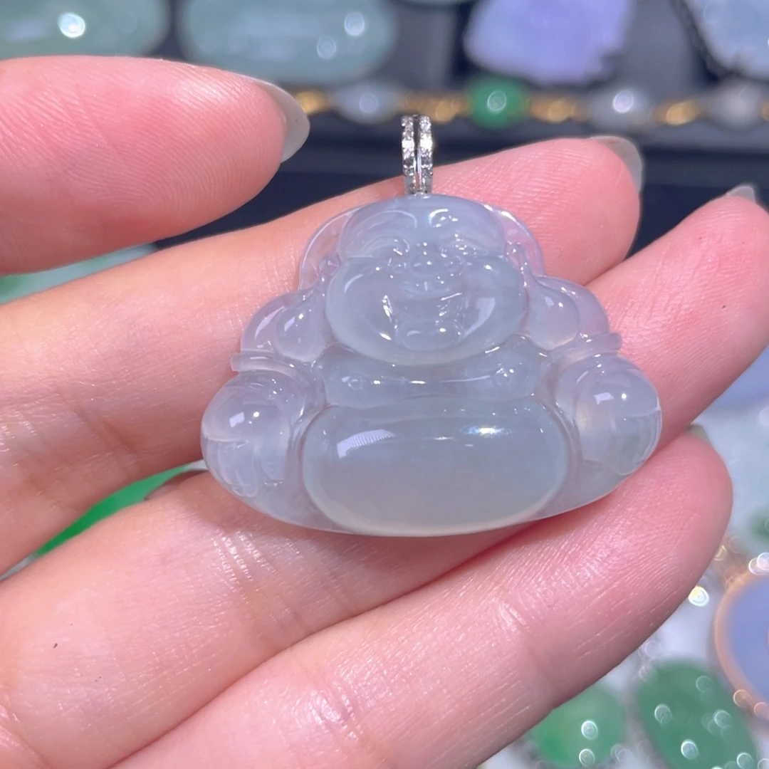 颈饰18K金镶嵌翡翠翡翠