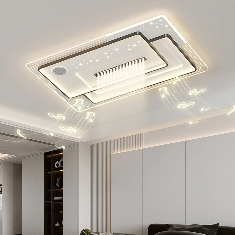 新晶达音乐客厅吸顶灯2025年新款大气家用创意大厅中山古镇全光谱