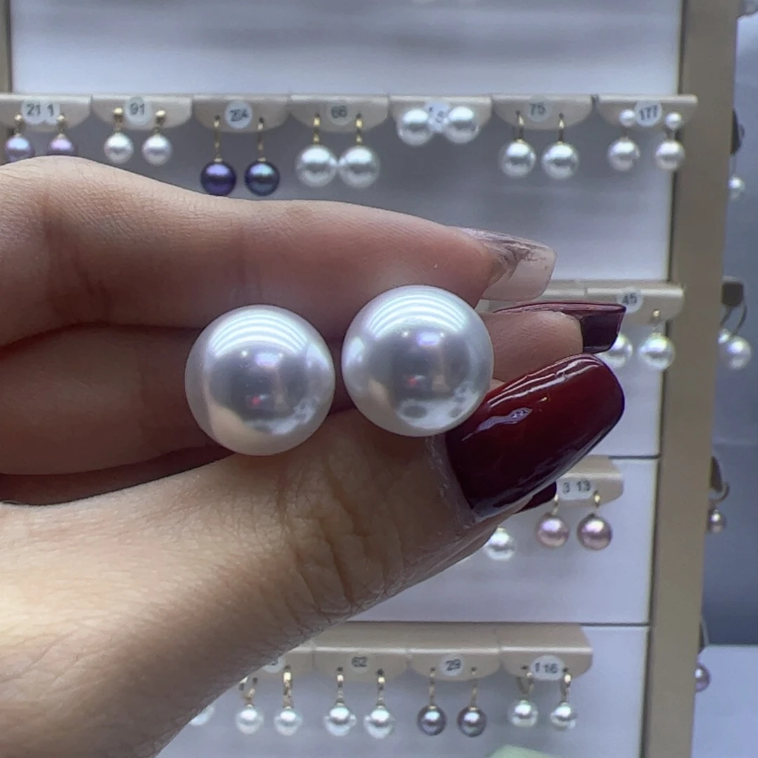 淡水珍珠耳饰18K金镶嵌