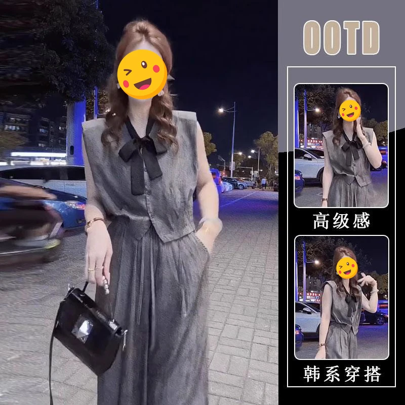 单件/洋气炸街装女夏季新款高级感时尚显瘦结无袖子潮