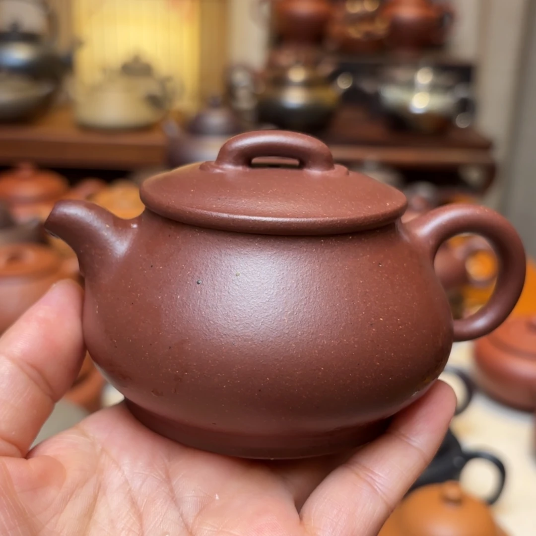 三***三紫砂茶壶平台底槽清微微瑕