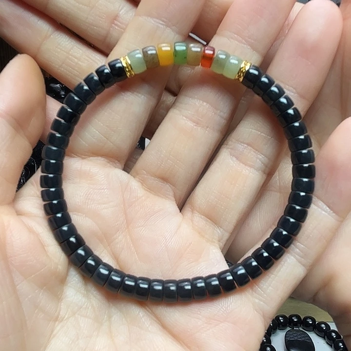 和田玉（墨玉）未镶嵌颈饰卡6精工药片