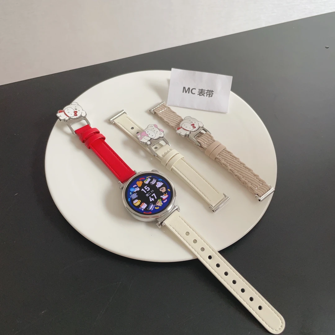MC 圣诞KT猫适用华为gt6手表gt5gt4表带华为watch5皮质腕带小米S4