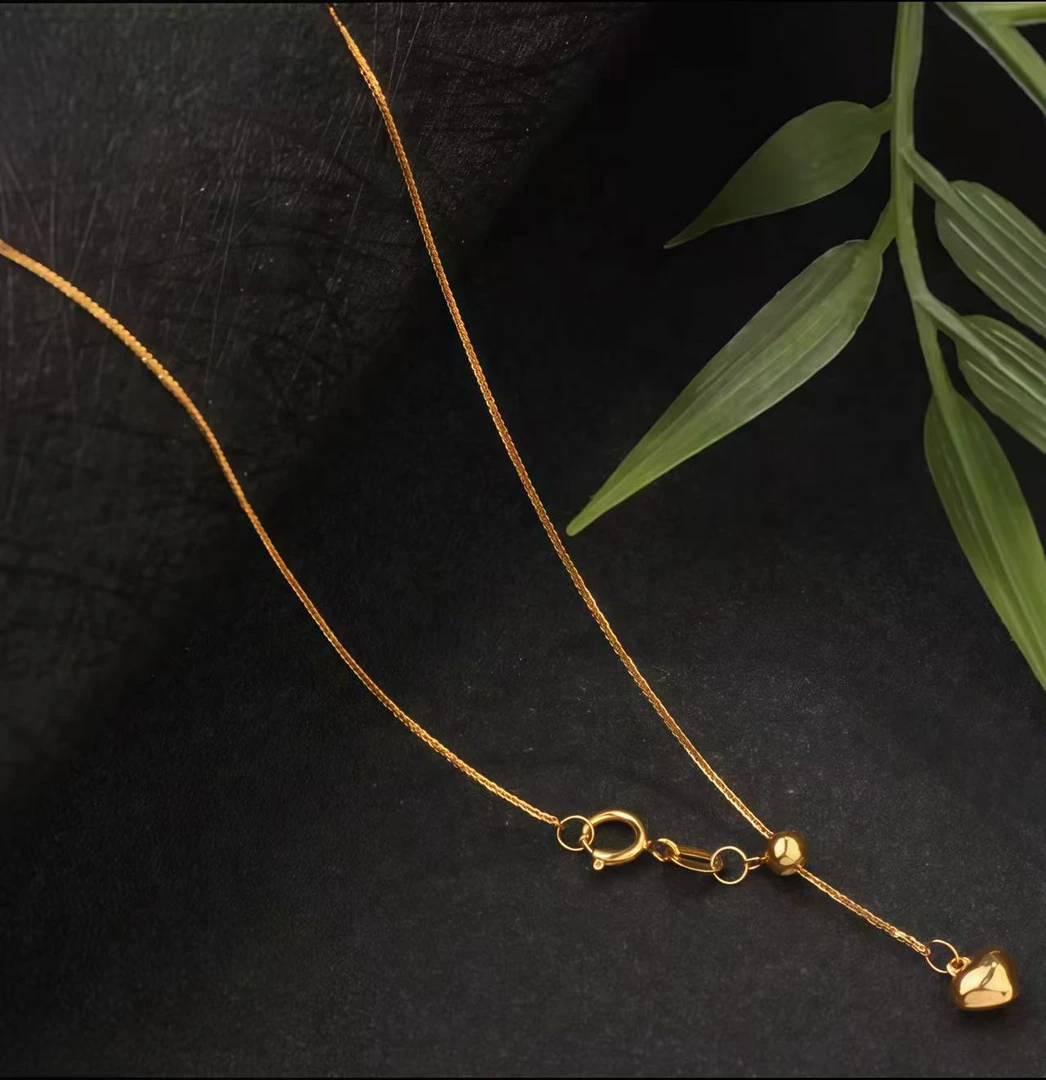 【媛媛】18K金时尚抽拉爱心肖邦链 长约45cm