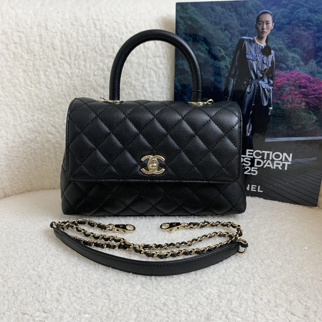99新 Chanel/香奈儿 壹臻/21k黑金牛coco handle小号/67357565