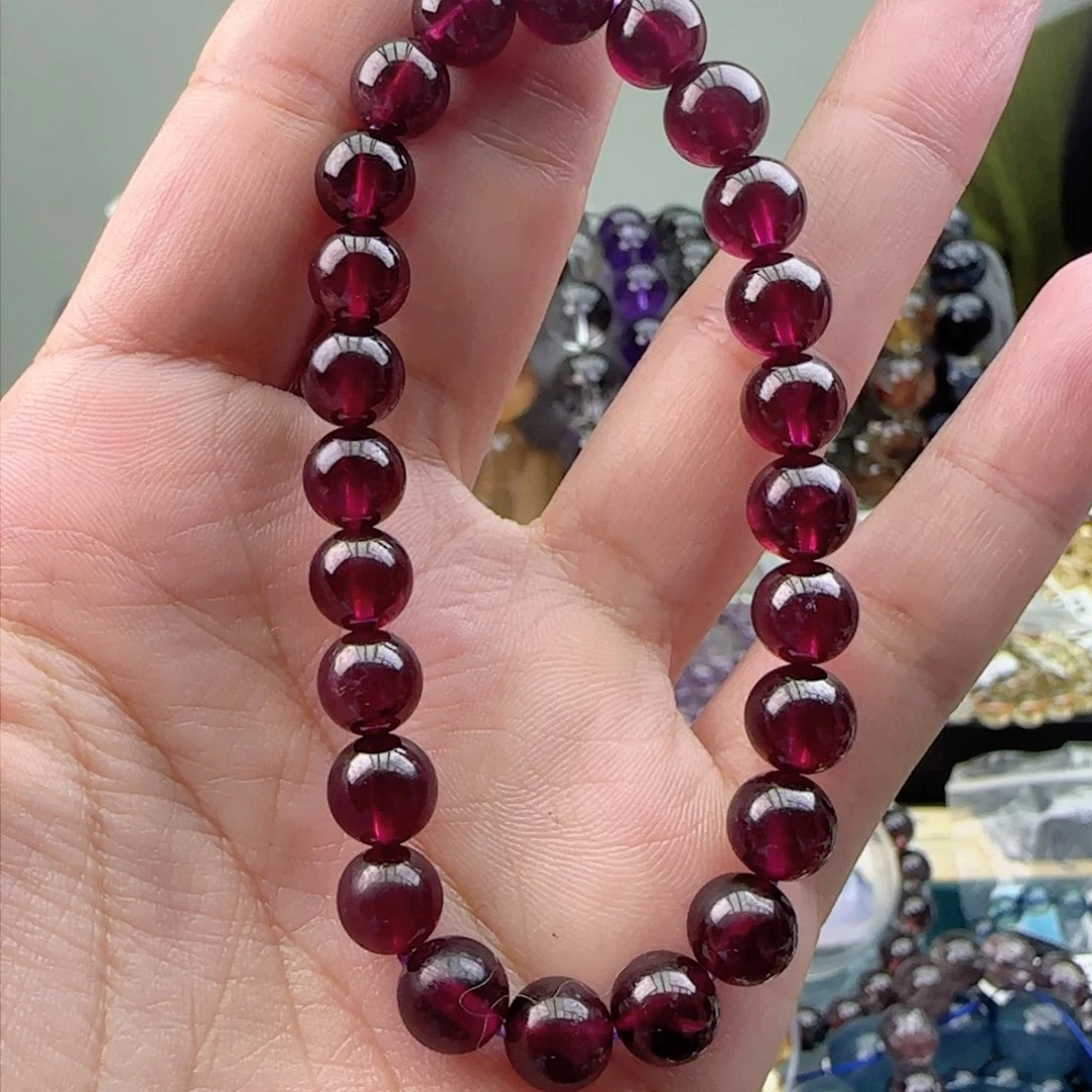 石榴石手链未镶嵌手串