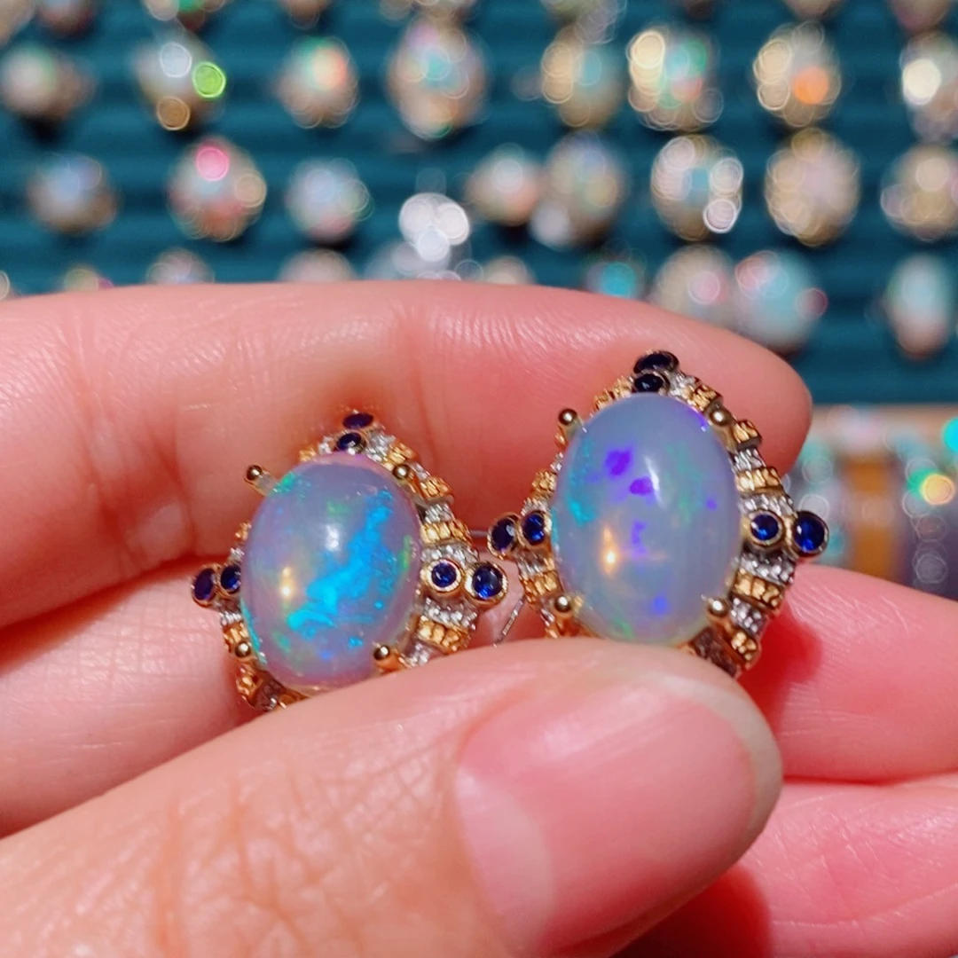 欧泊欧泊耳饰银S925镶嵌