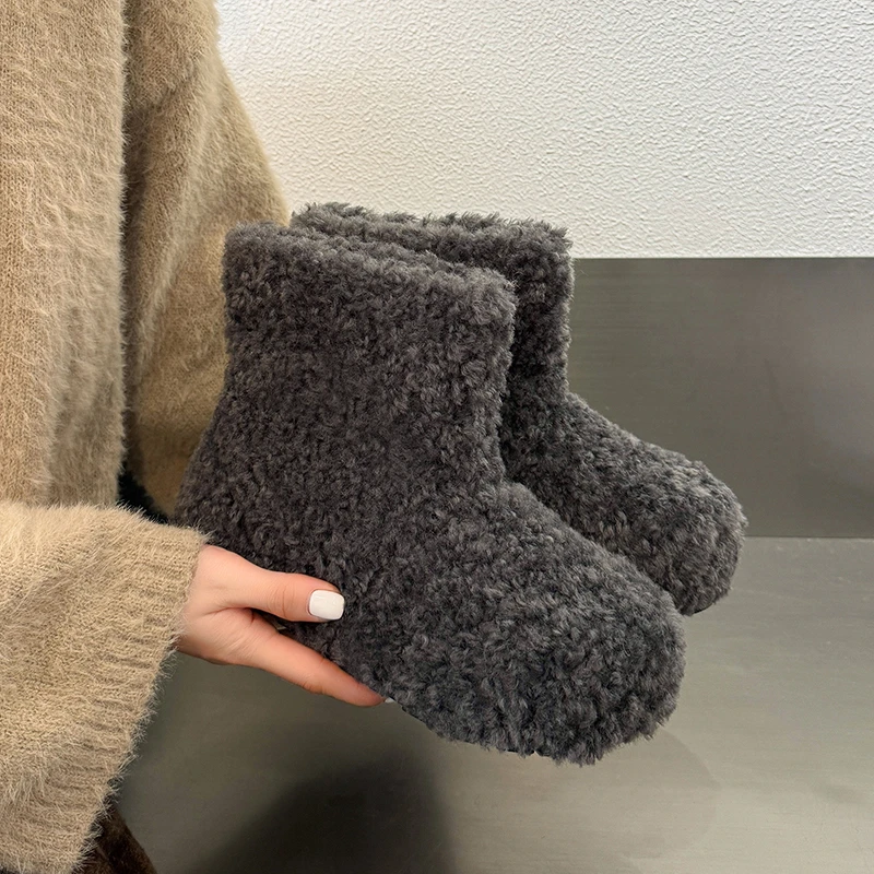 厚底内增高毛毛雪地靴女2025冬季新款多色棉靴子加绒加厚保暖棉鞋