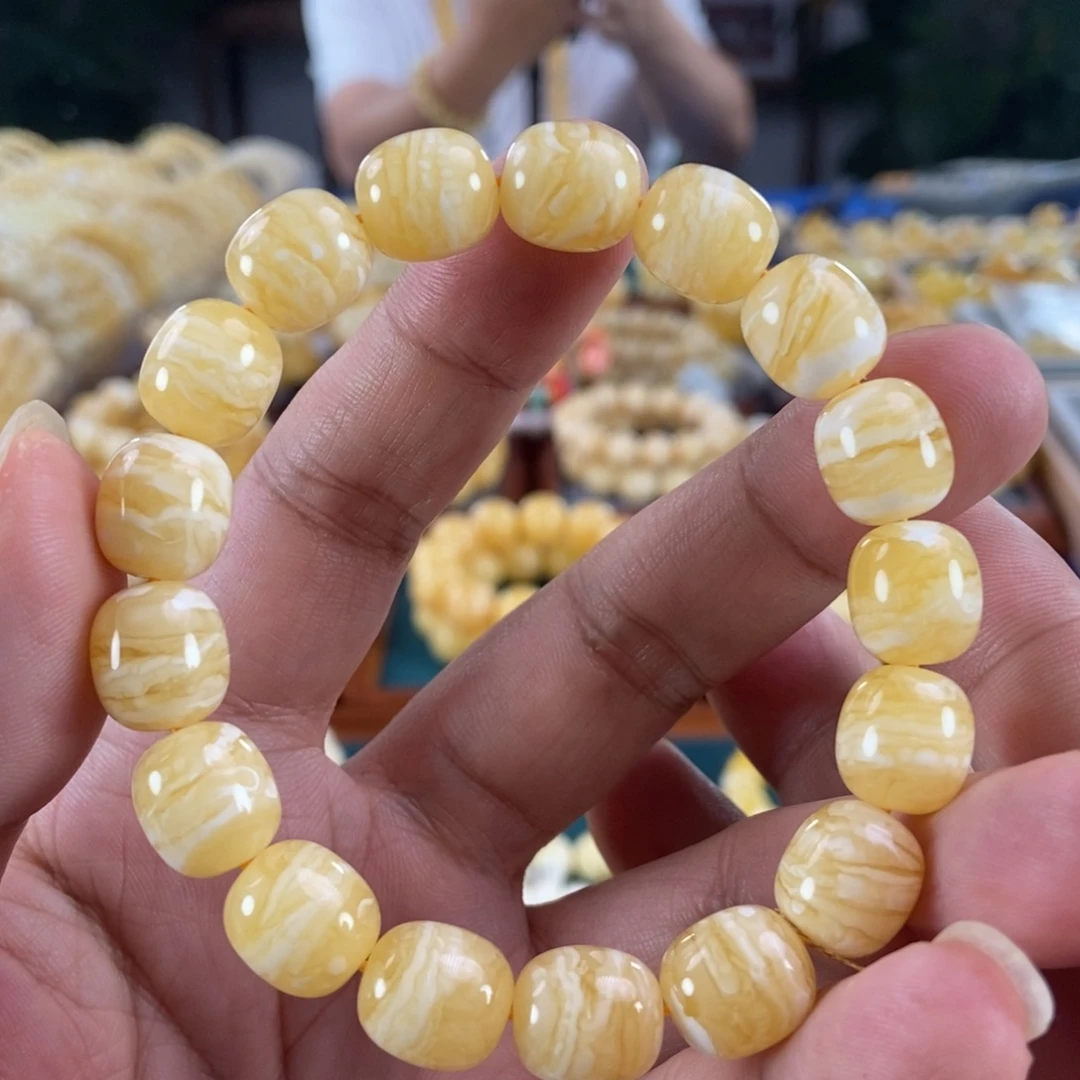 琥珀未镶嵌珠宝奇石11虎皮千层雪同料串15.79
