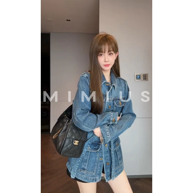 【mimius】P 丹宁主义 轻奢高级感多口袋收腰衬衫牛仔外套 WG08072